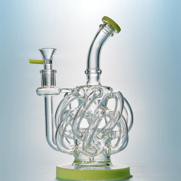9" Deluxe Glass Dab Rigs [Tornado Vortex Design] | Water Bong Pipes - V-Station Store
