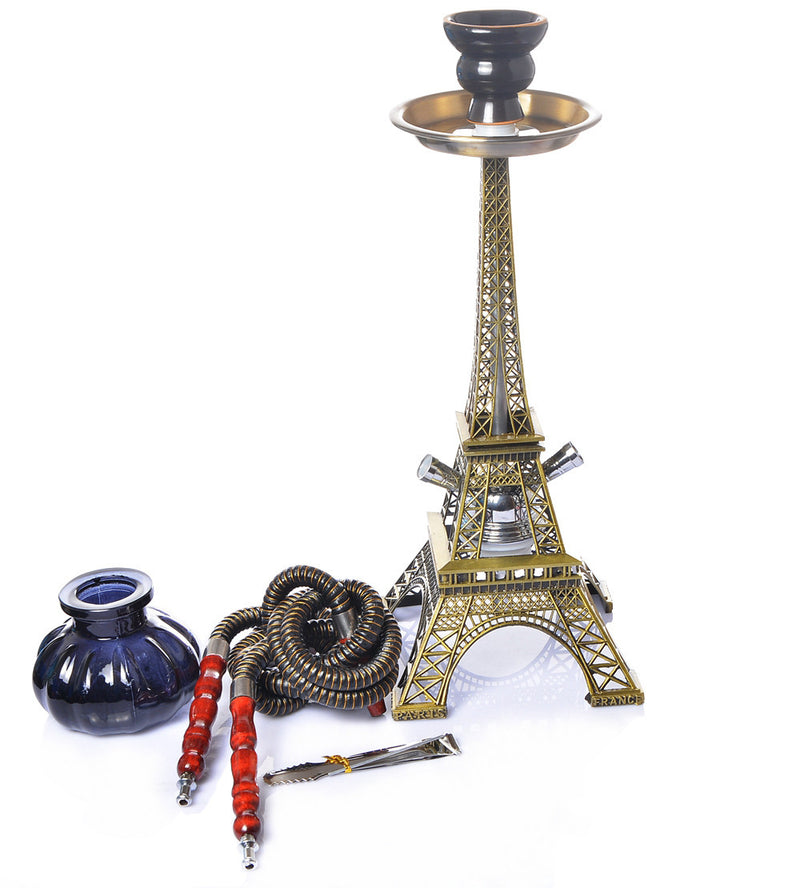 15" Eiffel Tower Glass Water Pipe Hookah / Narguile / Shisha (Double Tube Filter) - V-Station Store
