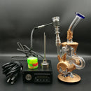 Electric E-Nail Dab Kit W/ Deluxe Golden Glass Dab Rig/Bong