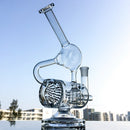 9" Deluxe Bent Glass Dab Rigs [Barrel Inside] | Water Bong Pipes - V-Station Store