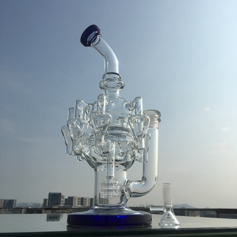 12" Deluxe Glass Dab Rigs [Octopus Style] | Water Bong Pipes - V-Station Store