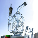 Glass Dab Rigs, Water Pipes, Bongs 11" Deluxe Glass Dab Rigs [Recycler Bong] | Water Bong Pipes Glass