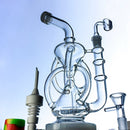 Glass Dab Rigs, Water Pipes, Bongs 11" Deluxe Glass Dab Rigs [Recycler Bong] | Water Bong Pipes Glass
