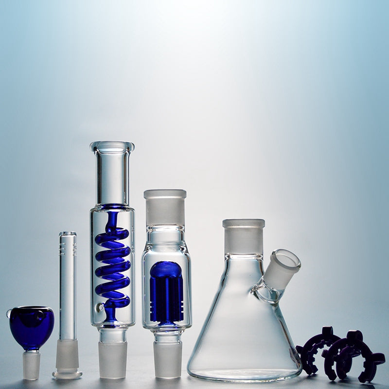 17 " Deluxe Glass Dab Rigs [Tall Straight Style] | Water Bong Pipes - V-Station Store