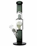 12" Glass Dab Rigs With Perc. (Skull Inside) | Straight Water Bong Pipes - V-Station Store