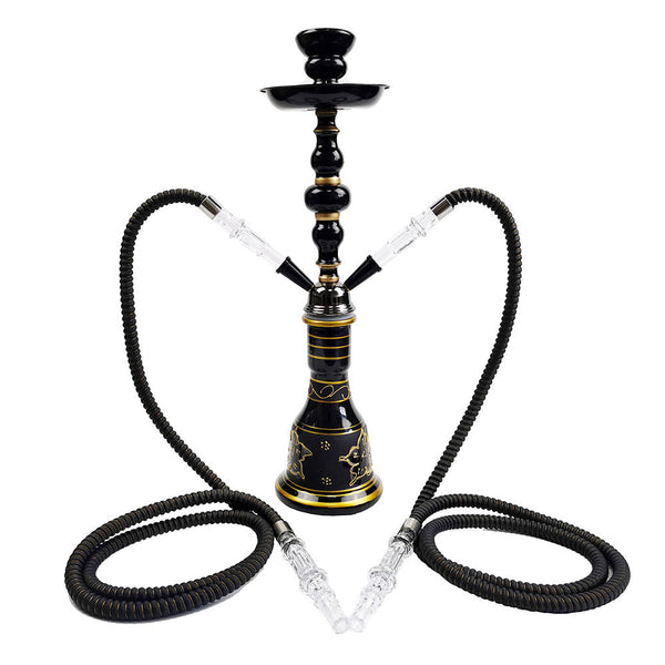 20" Tall Glass Water Pipe Hookah-Narguile-Shisha W/ Lights (Black Edition) - V-Station Store