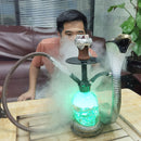 17" Deluxe Glass Water Pipe Hookah-Narguile-Shisha W/ Lights (Cobra/Skull Design) - V-Station Store