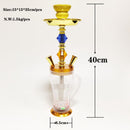 16" Golden Glass Water Pipe Hookah-Narguile-Shisha W/ Lights - V-Station Store