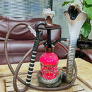 17" Deluxe Glass Water Pipe Hookah-Narguile-Shisha W/ Lights (Cobra/Skull Design) - V-Station Store