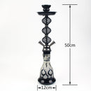 20" Tall Glass Dab Rigs (Narguile-Shisha) Black/White | Water Bong Pipes - V-Station Store