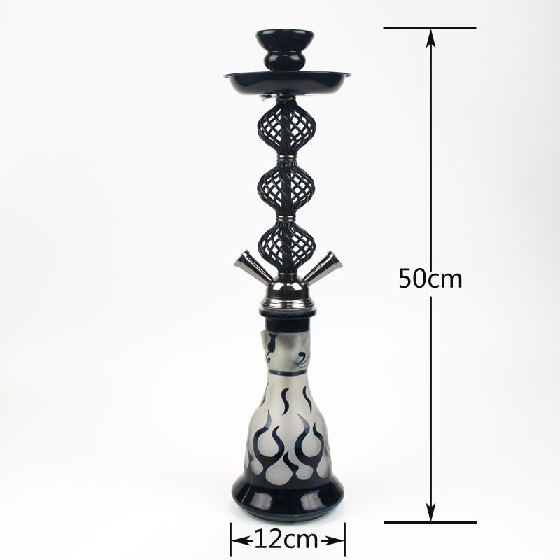 20" Tall Glass Dab Rigs (Narguile-Shisha) Black/White | Water Bong Pipes - V-Station Store
