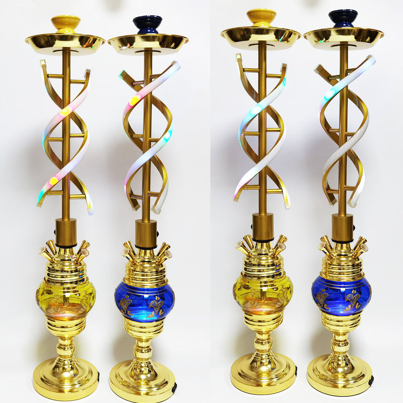 30" Large Glass Water Pipe Hookah-Narguile-Shisha W/ Lights (Golden Edition) - V-Station Store