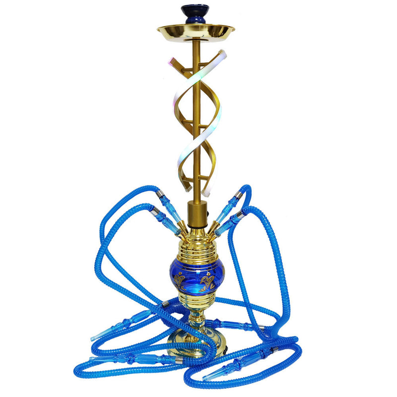 30" Large Glass Water Pipe Hookah-Narguile-Shisha W/ Lights (Golden Edition) - V-Station Store