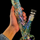 12″ Straight Glass Dab Rigs [Rainbow Style] | Water Bong Pipes - V-Station Store