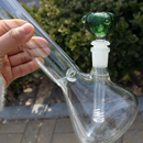 13″ Glass Dab Rigs | Beaker Bongs Water Pipes (Clear & Green) - V-Station Store