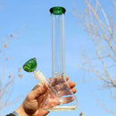 13″ Glass Dab Rigs | Beaker Bongs Water Pipes (Clear & Green) - V-Station Store