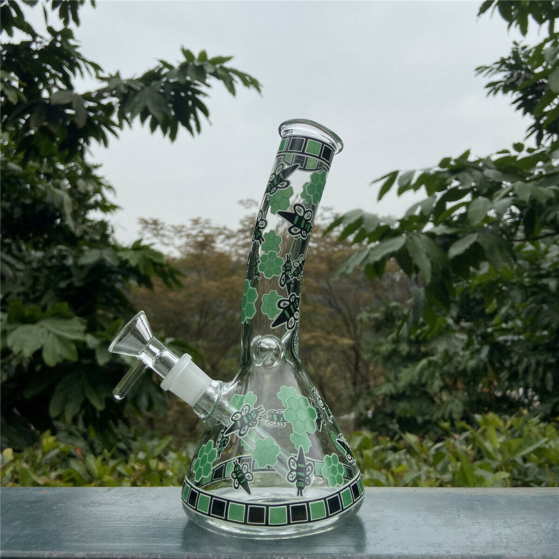 Glass Bong / Hookah | Bees Design That Glows In The Dark