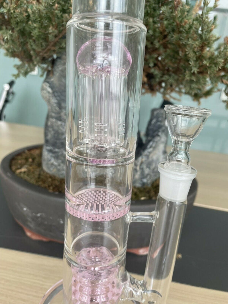 17″ Tall Straight Glass Dab Rigs | Water Bong Pipes - V-Station Store