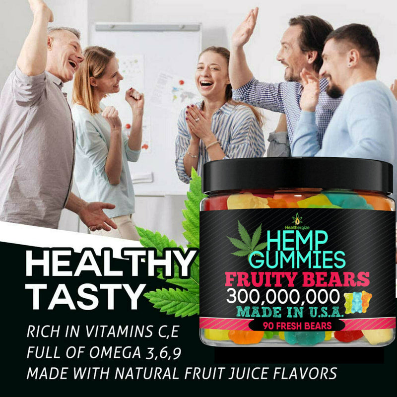 Premium Hemp Gummies: 90 Fresh Sweets | 300.000.000 | Made In USA
