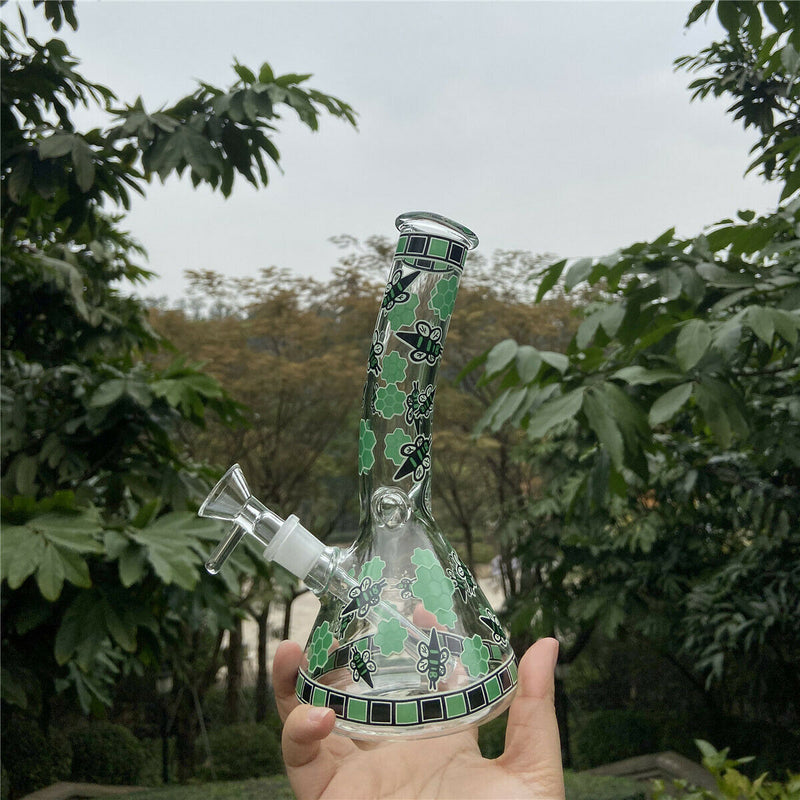 Glass Bong / Hookah | Bees Design That Glows In The Dark