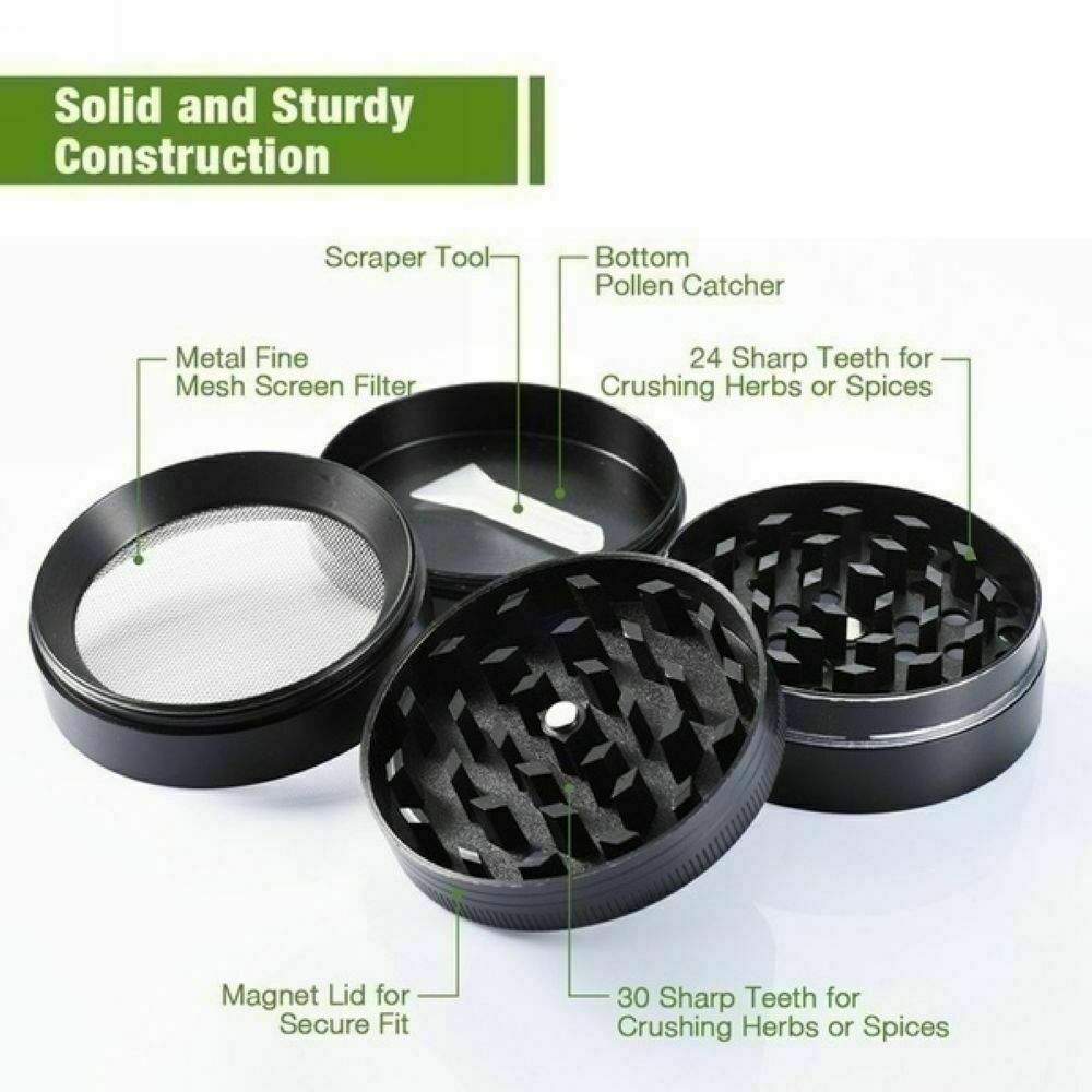 New Arrival Excllent Quality Herb Grinder Silicone Case Aluminum Teeth 63mm 4 Layers Hand Pollen Crusher