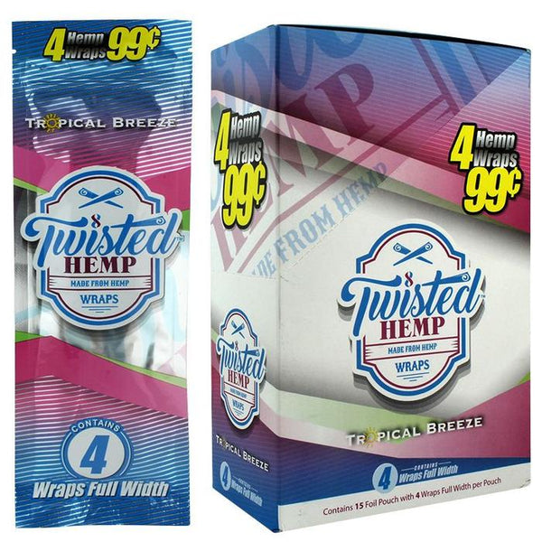 60-Wraps: Twisted Hemp Wraps | Tropical Breeze Flavor