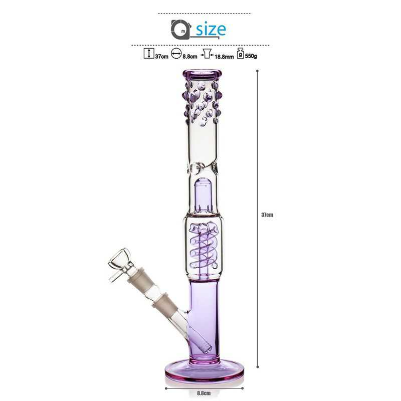 15″ Straight Glass Dab Rigs W/ Spots [Purple] | Water Bong Pipes - V-Station Store