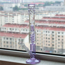 15″ Straight Glass Dab Rigs W/ Spots [Purple] | Water Bong Pipes - V-Station Store