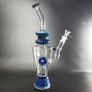 14″ Straight Glass Dab Rigs W/Color Edge Oil Rigs | Thick Water Bong Pipes - V-Station Store